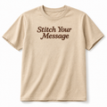 Design Your Unisex Embroidery T-Shirts with the Text, Premium Cotton Custom Text Tee, Regular Fit Apparel, 100% Cotton, Gift for Couples, Friends & Family, Embroidered Company Name