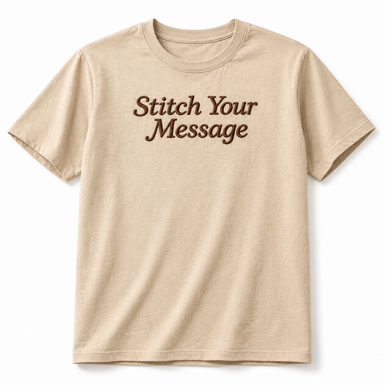Design Your Unisex Embroidery T-Shirts with the Text, Premium Cotton Custom Text Tee, Regular Fit Apparel, 100% Cotton, Gift for Couples, Friends & Family, Embroidered Company Name
