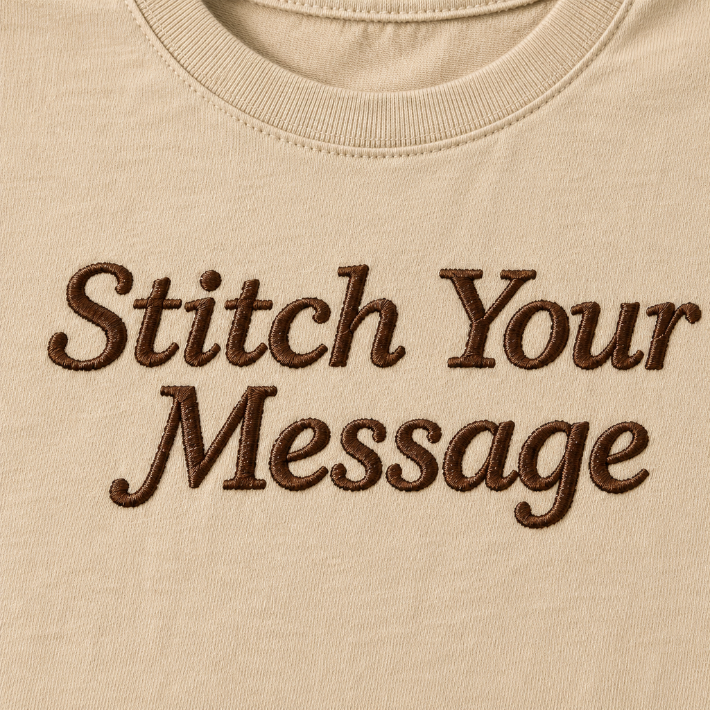 Design Your Unisex Embroidery T-Shirts with the Text, Premium Cotton Custom Text Tee, Regular Fit Apparel, 100% Cotton, Gift for Couples, Friends & Family, Embroidered Company Name