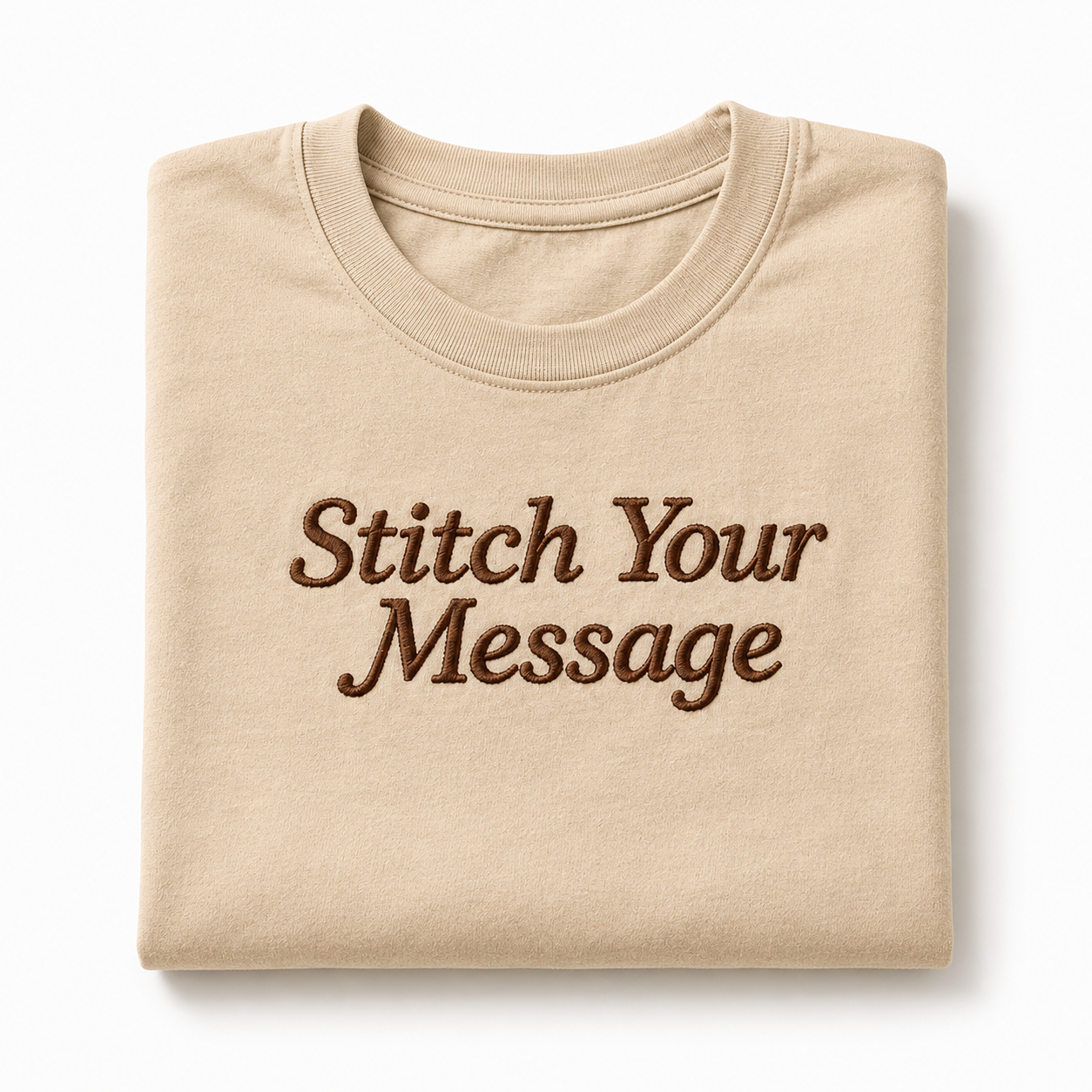 Design Your Unisex Embroidery T-Shirts with the Text, Premium Cotton Custom Text Tee, Regular Fit Apparel, 100% Cotton, Gift for Couples, Friends & Family, Embroidered Company Name