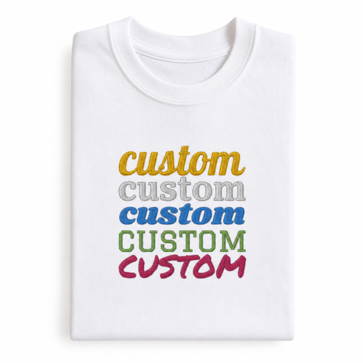 Custom Embroidered T-Shirt for Men & Women, Premium Cotton Tee, Personalized Cotton Casual T-shirts, Design your Tee, Front & back Embroidery, Regular Fit