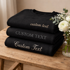 Custom Embroidered Black Sweatshirt, Personalized Text Crewneck with Visible Thread Texture, Front & Back Embroidery Design, Different Font With the Different Thread Colors