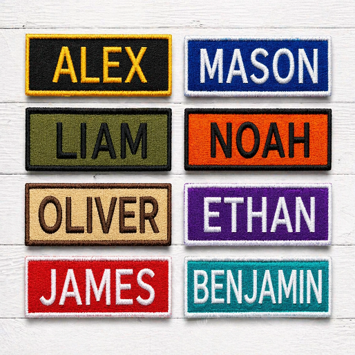 Customized Embroidery Name Patches, Ideal For Tshirts, Cup, Uniform, Jacket, Hat, Multiple Colours, Name Patch, Denim, Backpacks