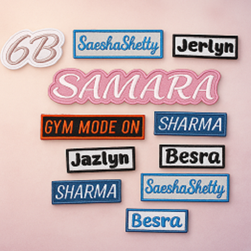 Customized Embroidery Name Patches, Personalized Iron-On & Sew-On Name Tags for Clothing, Hat, Backpack, Military, Uniform, Multiple Font Style & Thread Color