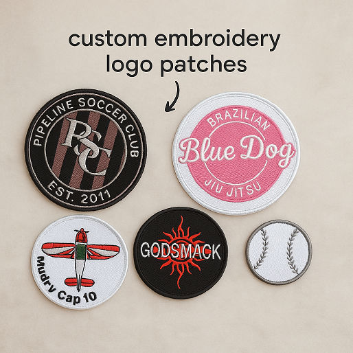 Premium Custom Embroidery Patches, High Quality Personalized Logo Badges, Design Your Logo,