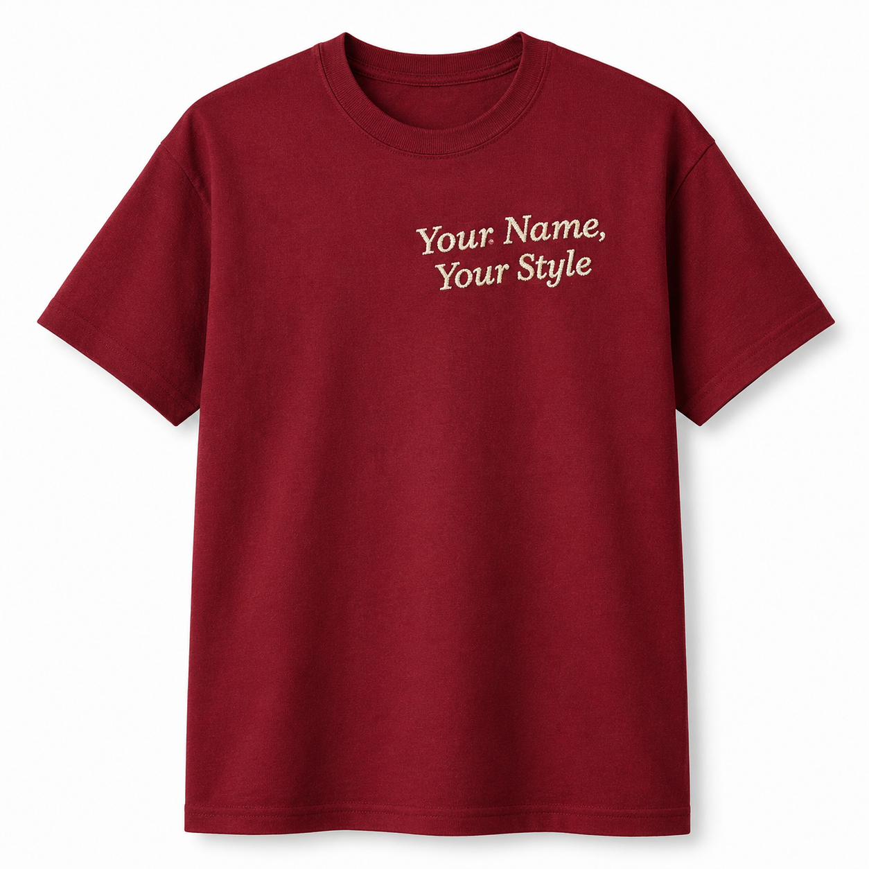 Customized Embroidered T-Shirt, Personalized Tee, Choose Phrase, Font and Thread Color for Any Occasion, Add Your Custom Text Name, Pure Cotton, Design Your Tee, Unique Gift, Chest Embroidery