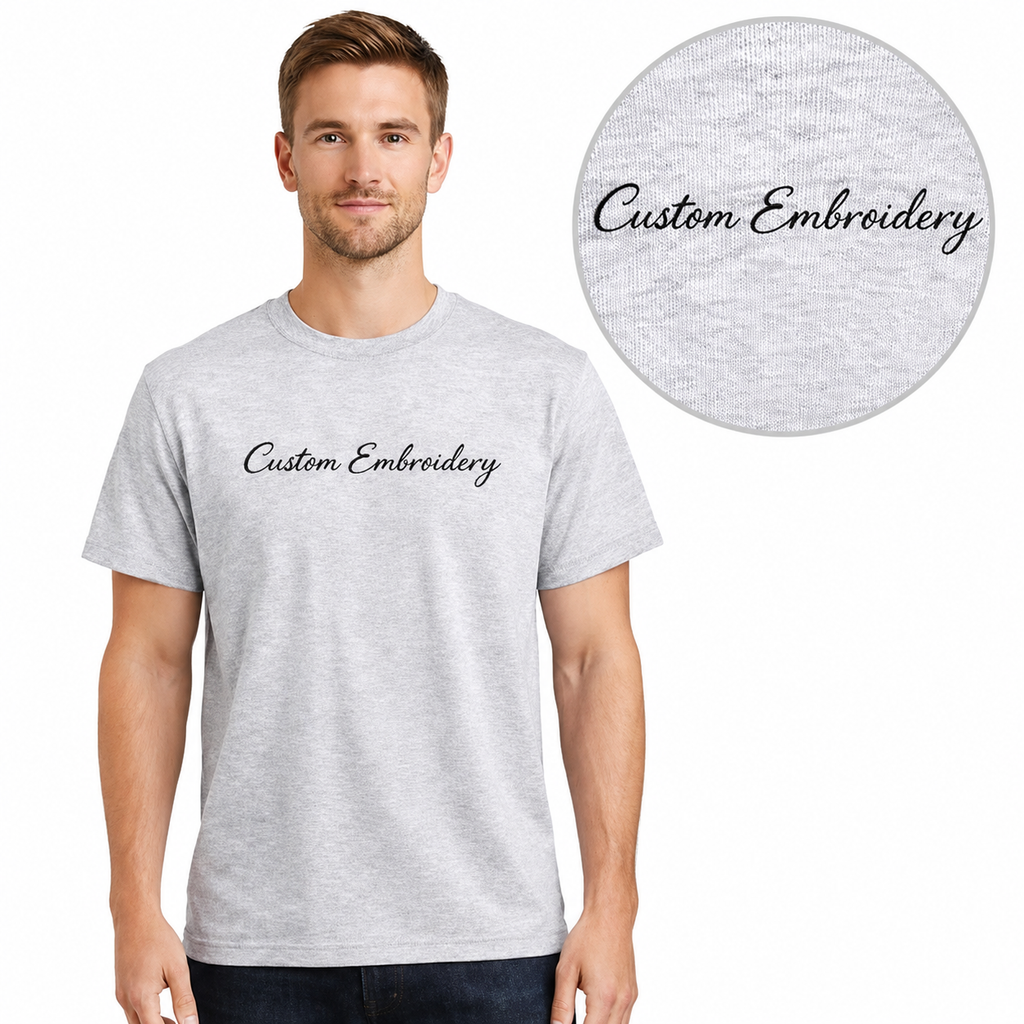 Custom Embroidery T-Shirt for Men & Women, Personalized Name Text Tee, Unisex Cotton T-Shirt, Minimalist Aesthetic Gift, Premium Embroidery Stitching, Soft Cotton, Trendy Outfit, Gift for Him/Her