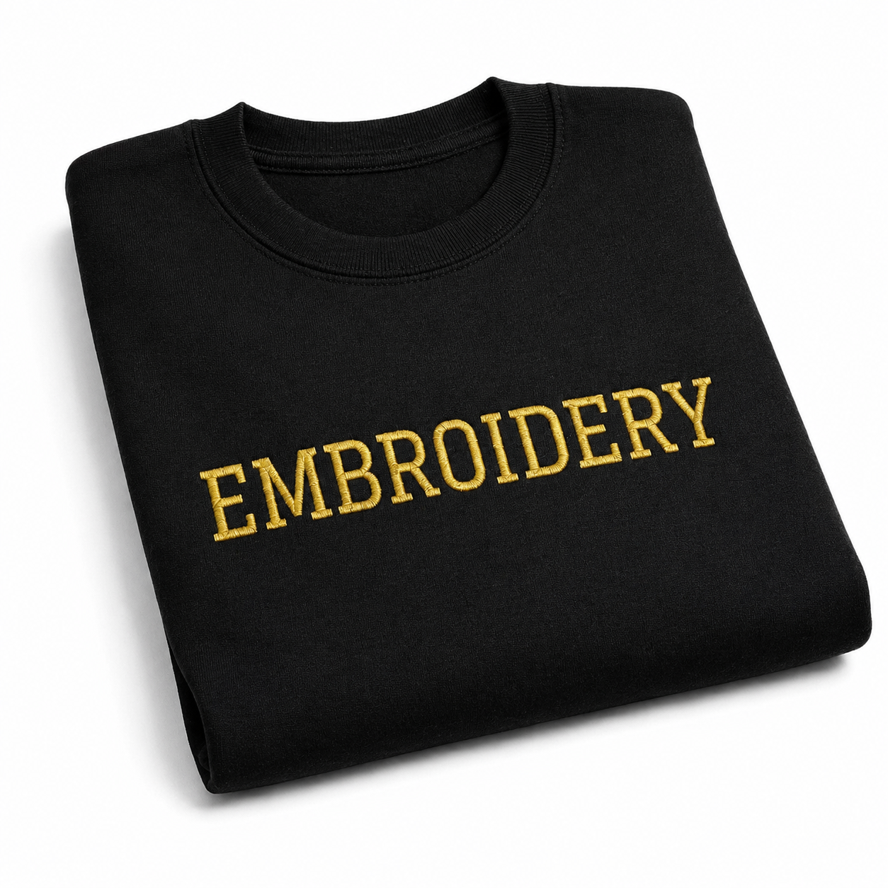 Personalized Embroidered Black Unisex Sweatshirts, Custom Sweatshirts For Everyone, Font & Back Embroidery, Regular Fit, Design your Pullover, Different Placements For Text, Embroidered Quotes