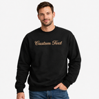 Personalized Unisex Black Embroidered Sweatshirts, Add Your Custom Text, Different Sizes, Front & Back Embroidery, Different Placements For Text, Regular Fit, Custom Gift Apparel, Design your Pullover