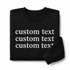 Custom Embroidered Black Sweatshirt, Personalized Text Crewneck with Visible Thread Texture, Front & Back Embroidery Design, Different Font With the Different Thread Colors