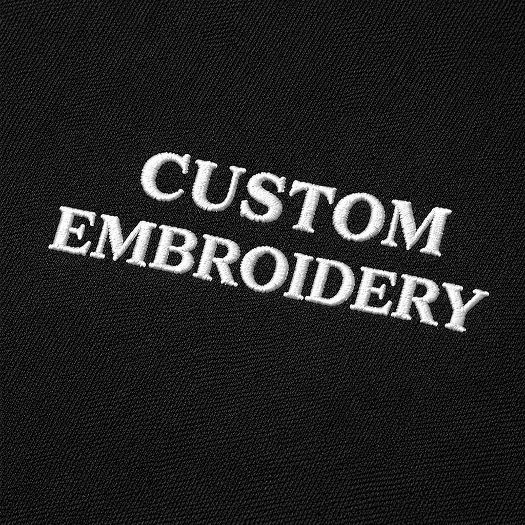 Custom Embroidery Unisex Black Sweatshirts, Pure Cotton Regular Fit, Choose Phrase, Font and Embroidery Thread Color for Any Occasion, Minimal Chest Embroidery, Different Placement of Text, Design Your Text