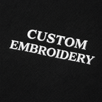 Custom Embroidery Unisex Black Sweatshirts, Pure Cotton Regular Fit, Choose Phrase, Font and Embroidery Thread Color for Any Occasion, Minimal Chest Embroidery, Different Placement of Text, Design Your Text
