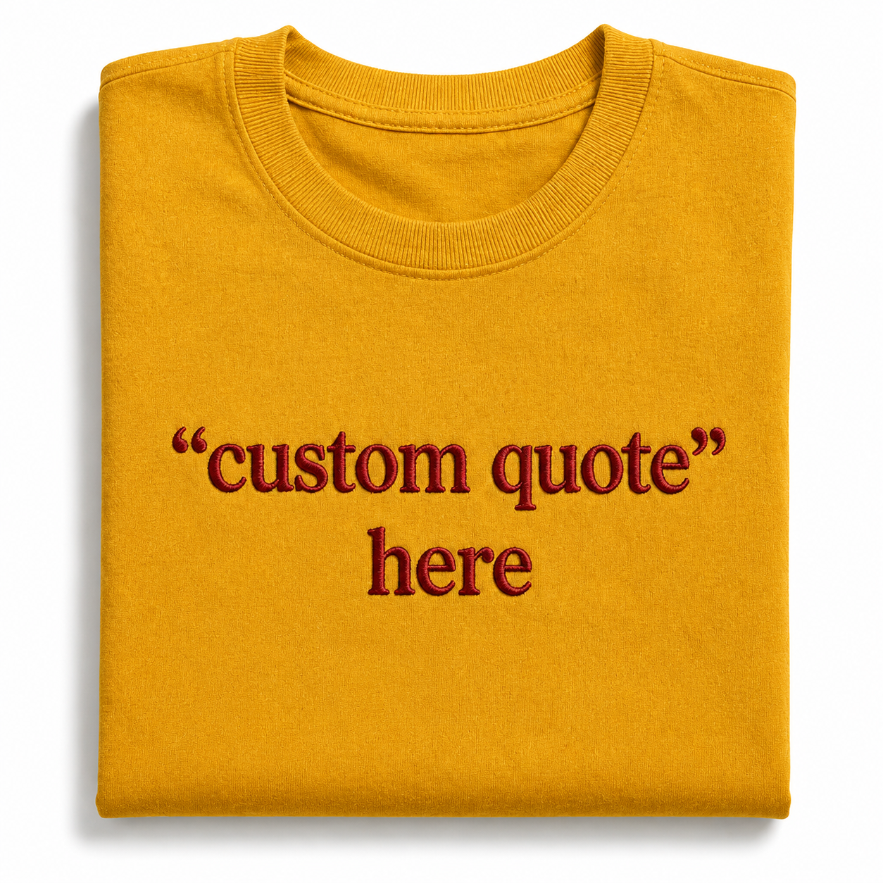 Custom Embroidered Unisex T-Shirt, Random Texts & Phrases, Minimal Chest Embroidery, Regular Fit Apparel, Add Your Custom Text, 100% Pure Cotton, Front & Back Embroidery, Different Placements