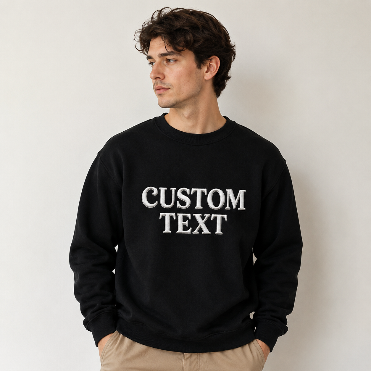 Custom Embroidered Sweatshirt for Women & Men Personalized Text Crewneck Sweatshirt- Custom Name Embroidery Pullover Gift