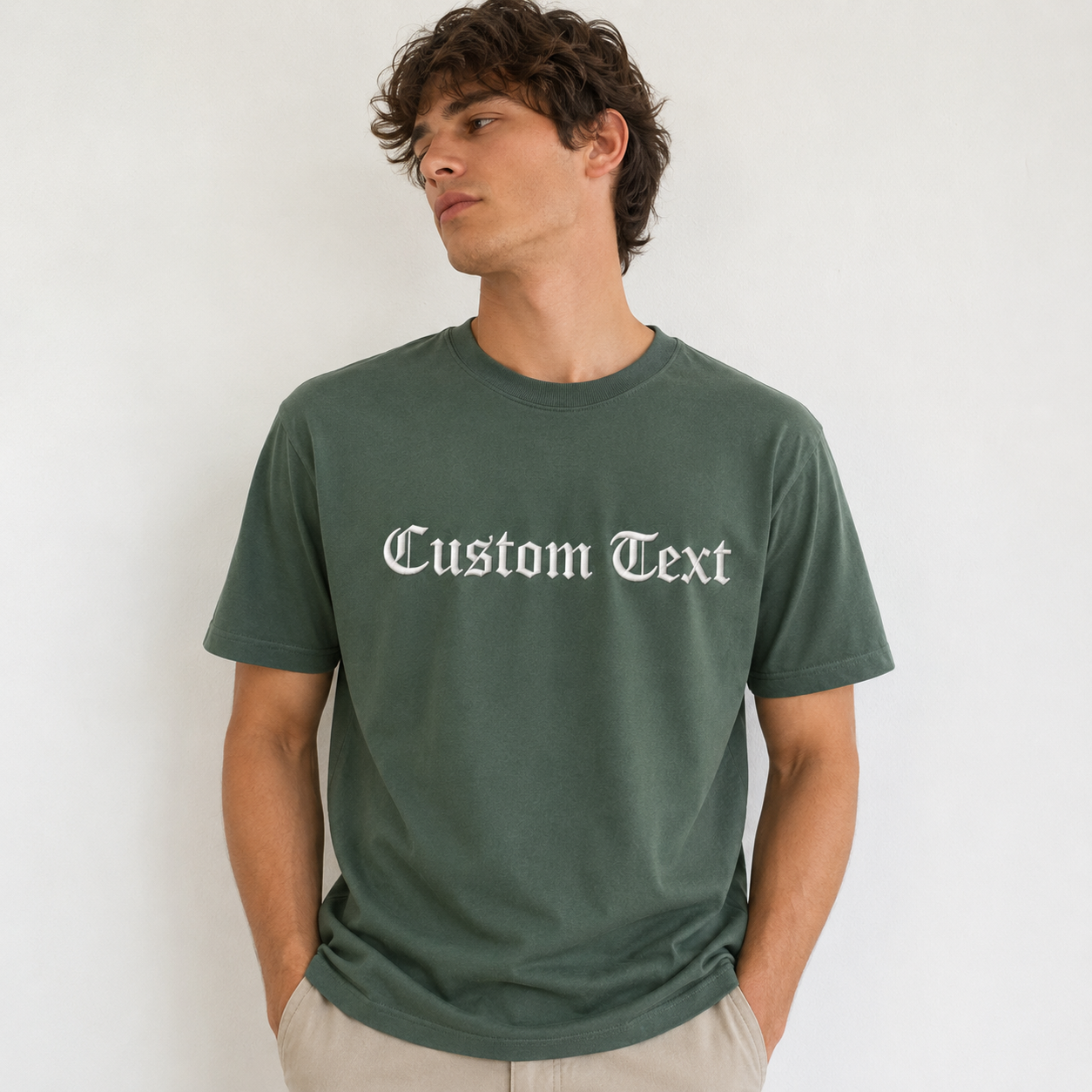 Customized Embroidered Unisex T-Shirt Personalized Name & Text Tee with Premium Visible Thread Embroidery, Front & Back Embroidery Design, Design your Tee, Gift Apparel, 100% Pure Cotton, Regular Fit