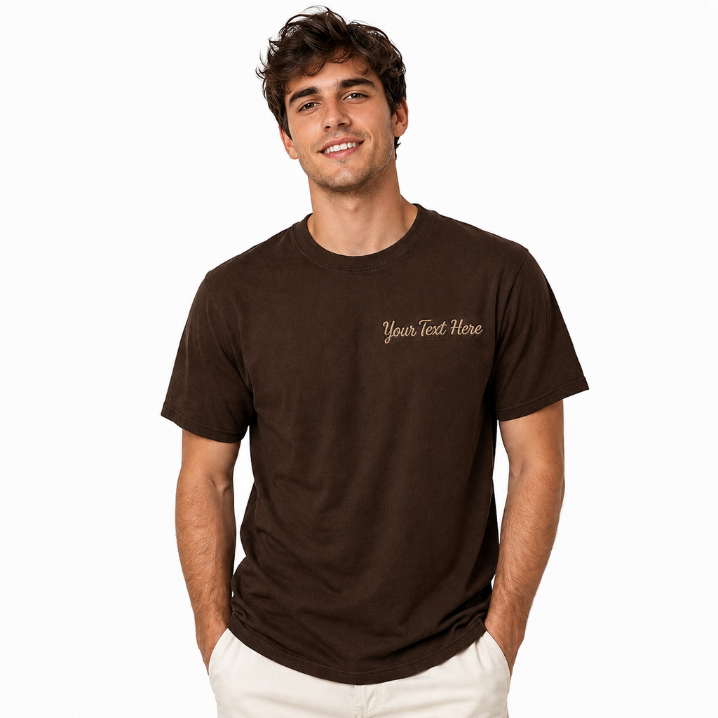 Custom Embroidery T-Shirts, Personalized Premium Embroidered Tees, Custom Name & Text Tee, Different T-shirts Color options, Make Your Own text