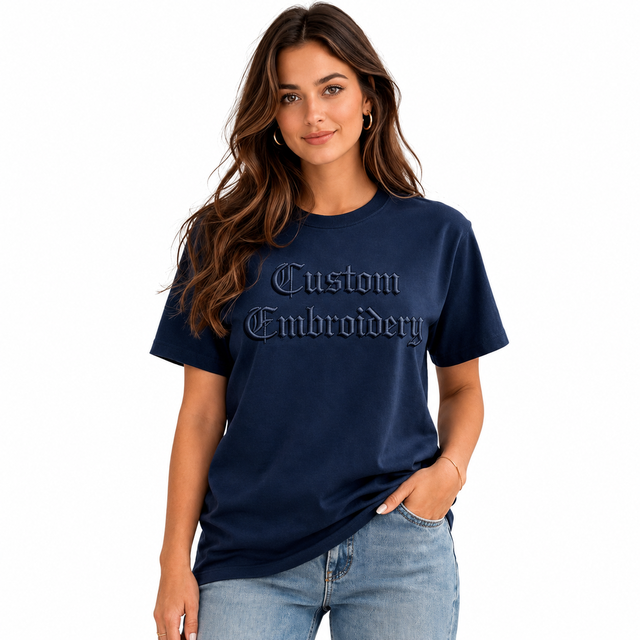 Design Your own Personalized T-Shirt with Name, Unisex Regular Fit, Custom with Your Own Design or Text, Chest Embroidery, 100% Pure Cotton, Different Color Options, Gift for Him/Her