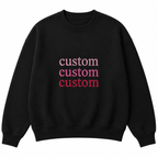 Personalized Unisex Black Embroidered Sweatshirts, Choose Phrase, Font and Embroidery Thread Color for Any Occasion, Minimal Chest Embroidery, Different Placement of Text, Design your Pullover, Fron & Back Text Options