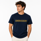 Personalized Embroidery T-Shirt for Men & Women, Short Sleeve Crewneck T-shirts, Gifts For Him/Her, Premium Pure Cotton, Unisex Regular Fit, Design your Random Text, Quotes, Phrases