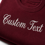 Custom Text Embroidery Tee, Short Sleeve Crewneck T-Shirts, 100% Pure Cotton, Regular Fit, Design Your Random Text in Full Embroidery