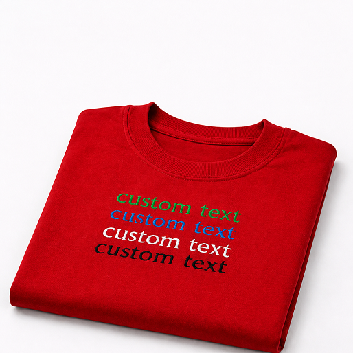Personalized Embroidered Text T-Shirt for Men & Women, Custom Name/Message Embroidery Tee, Premium Cotton Customized T Shirt, Unique Gift Idea, Stylish Unisex Casual Wear, Premium Embroidery Stitching