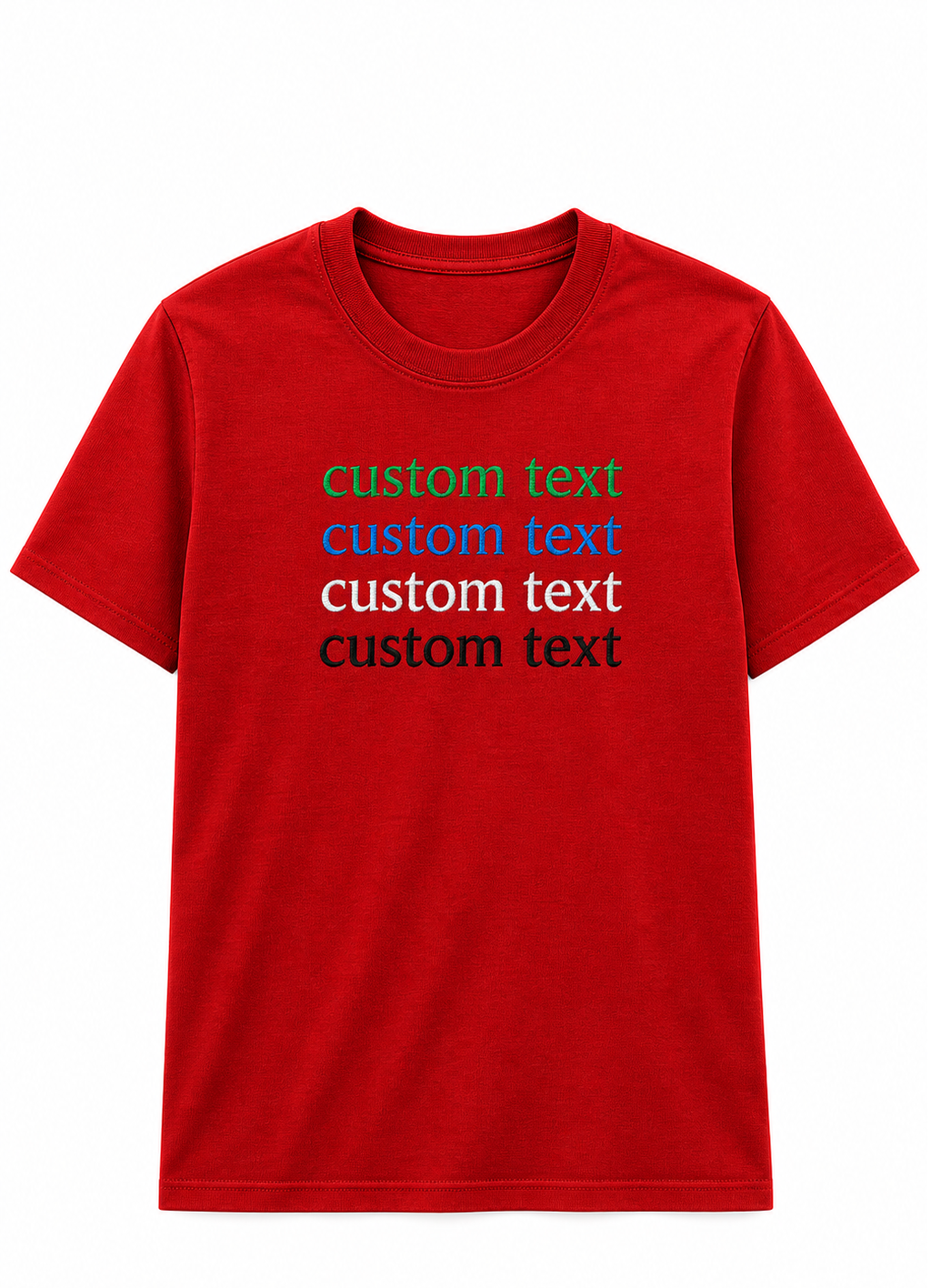 Personalized Embroidered Text T-Shirt for Men & Women, Custom Name/Message Embroidery Tee, Premium Cotton Customized T Shirt, Unique Gift Idea, Stylish Unisex Casual Wear, Premium Embroidery Stitching