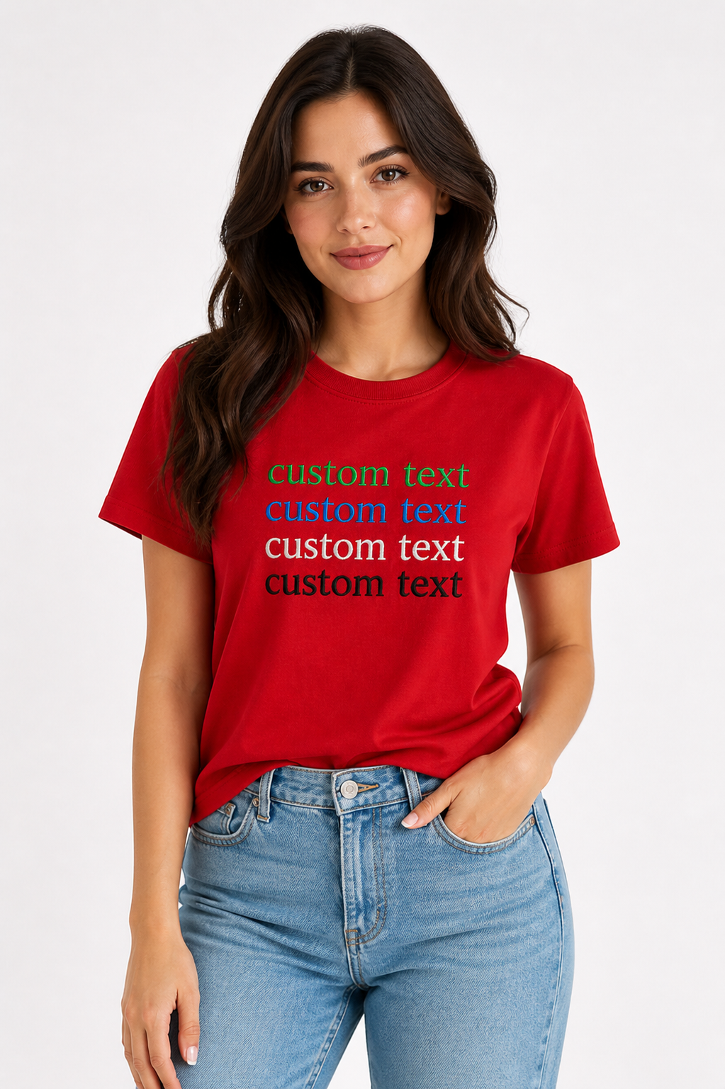Personalized Embroidered Text T-Shirt for Men & Women, Custom Name/Message Embroidery Tee, Premium Cotton Customized T Shirt, Unique Gift Idea, Stylish Unisex Casual Wear, Premium Embroidery Stitching