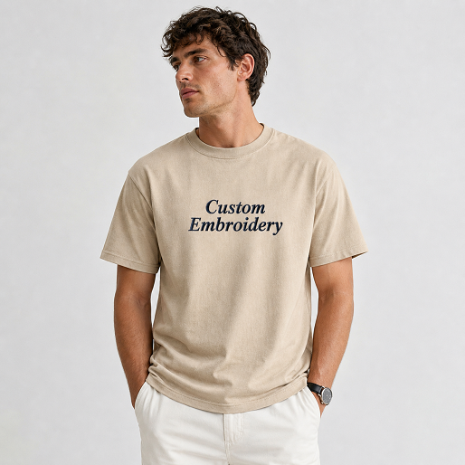Customized Embroidered T-Shirt for Men & Women, Premium Cotton Tee, Personalized Name, Date, Logo, Unique Gift for Birthday, Couple & Friends, Regular Fit, Front & Back Embroidery