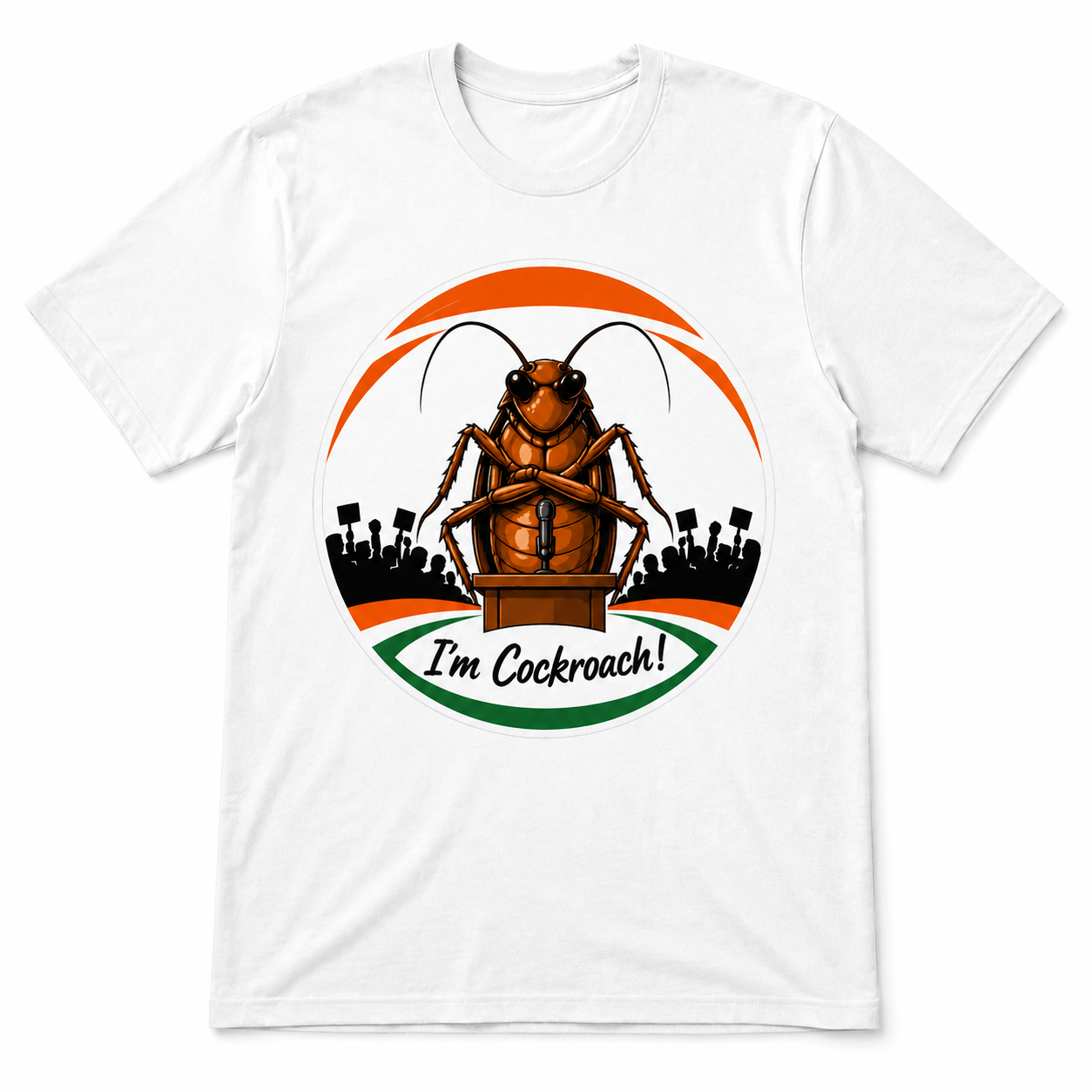 Cockroach Janta Party Regular Printed T-Shirt, Gen Z Political Meme Tee, White Unisex T-shirt, Premium Cotton T-shirt, Perfect for Gen Z fashion lovers, Adult Regular Fit