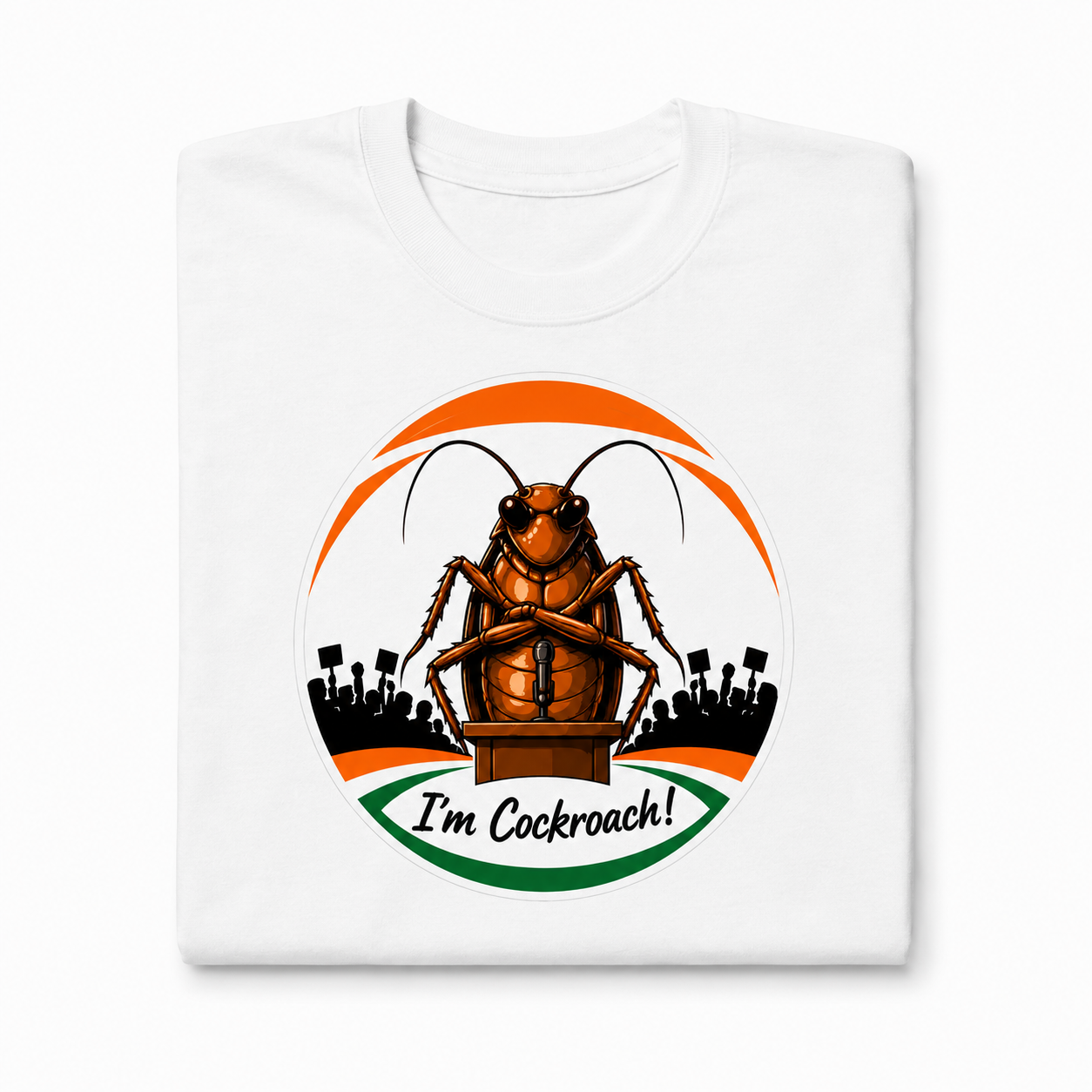 Cockroach Janta Party Regular Printed T-Shirt, Gen Z Political Meme Tee, White Unisex T-shirt, Premium Cotton T-shirt, Perfect for Gen Z fashion lovers, Adult Regular Fit