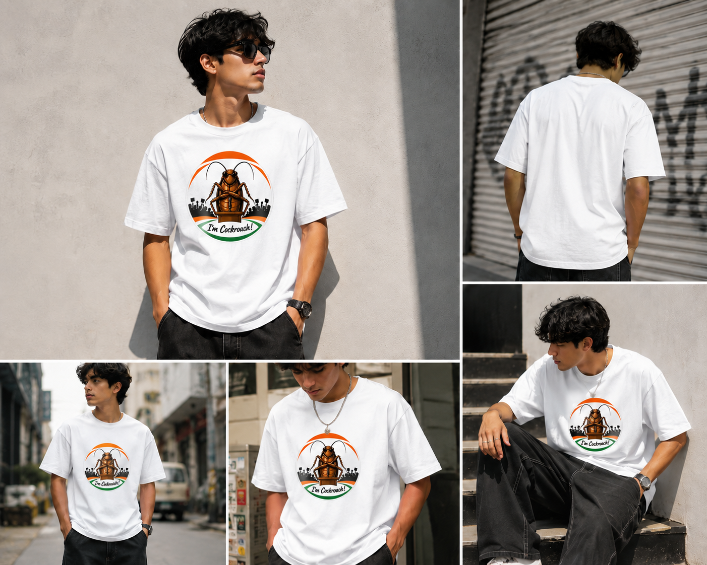 Cockroach Janta Party Regular Printed T-Shirt, Gen Z Political Meme Tee, White Unisex T-shirt, Premium Cotton T-shirt, Perfect for Gen Z fashion lovers, Adult Regular Fit