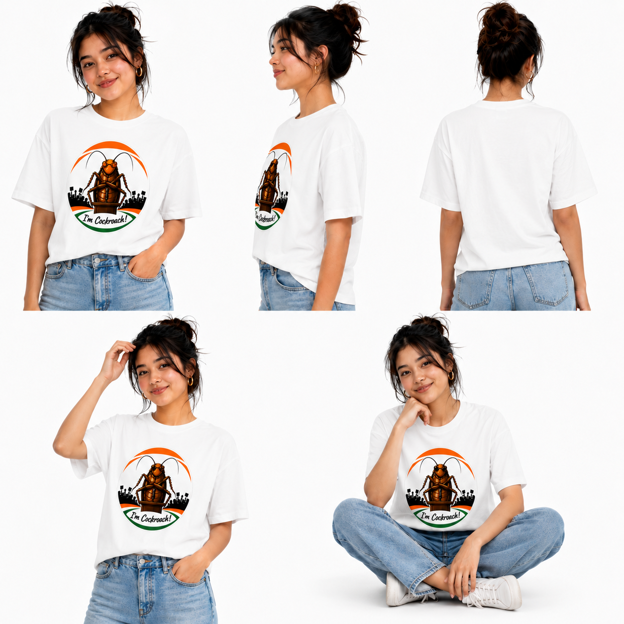 Cockroach Janta Party Regular Printed T-Shirt, Gen Z Political Meme Tee, White Unisex T-shirt, Premium Cotton T-shirt, Perfect for Gen Z fashion lovers, Adult Regular Fit