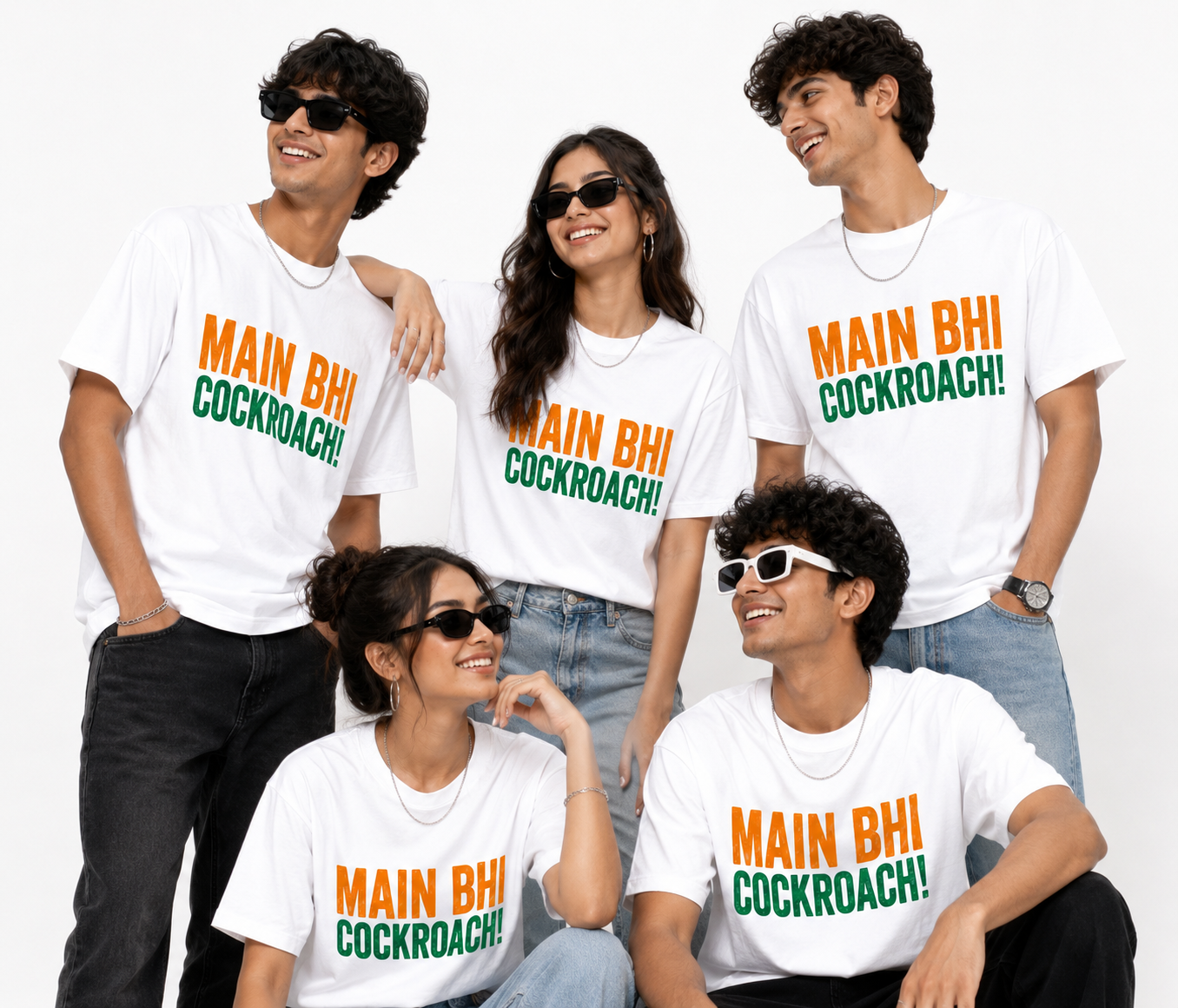 Main Bhi Cockroach! Gen Z Viral Meme Graphic Printed Unisex T-Shirt Trendy Streetwear Casual Cotton Tee for Men's & Women's
