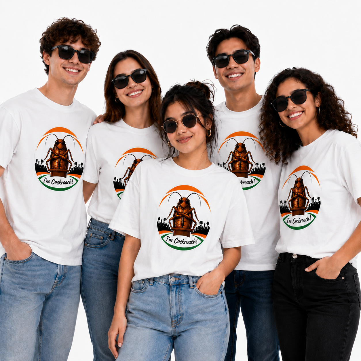 Cockroach Janta Party Regular Printed T-Shirt, Gen Z Political Meme Tee, White Unisex T-shirt, Premium Cotton T-shirt, Perfect for Gen Z fashion lovers, Adult Regular Fit