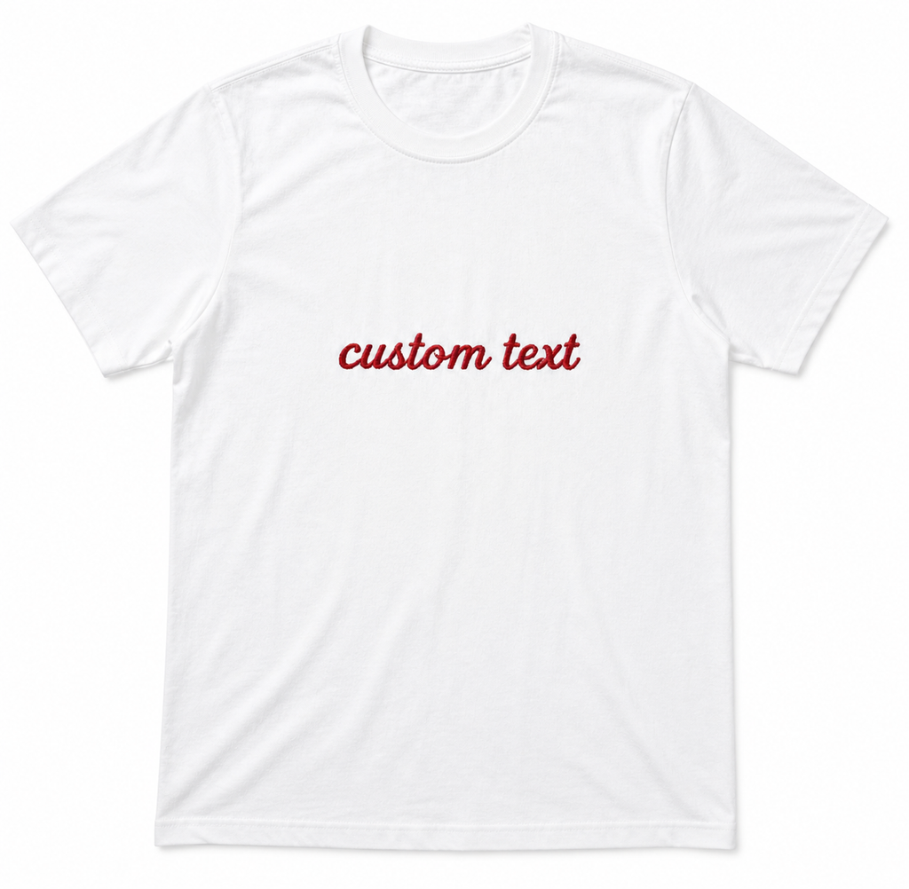 Design Your own Personalized T-Shirt with Name, Unisex Regular Fit, Custom with Your Own Design Text, Chest Embroidery, 100% Pure Cotton, Different Color Options, Gift for Him/Her
