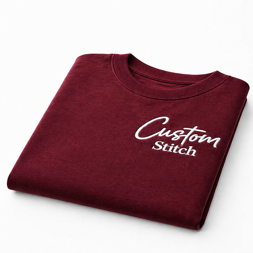 Personalized Embroidery Unisex T-Shirts, Design Your Custom Tee, Premium Embroidery Stitching, 100% Pure Cotton Regular Fit, Choose the Random Texts or Phrases, Different Placements for Text