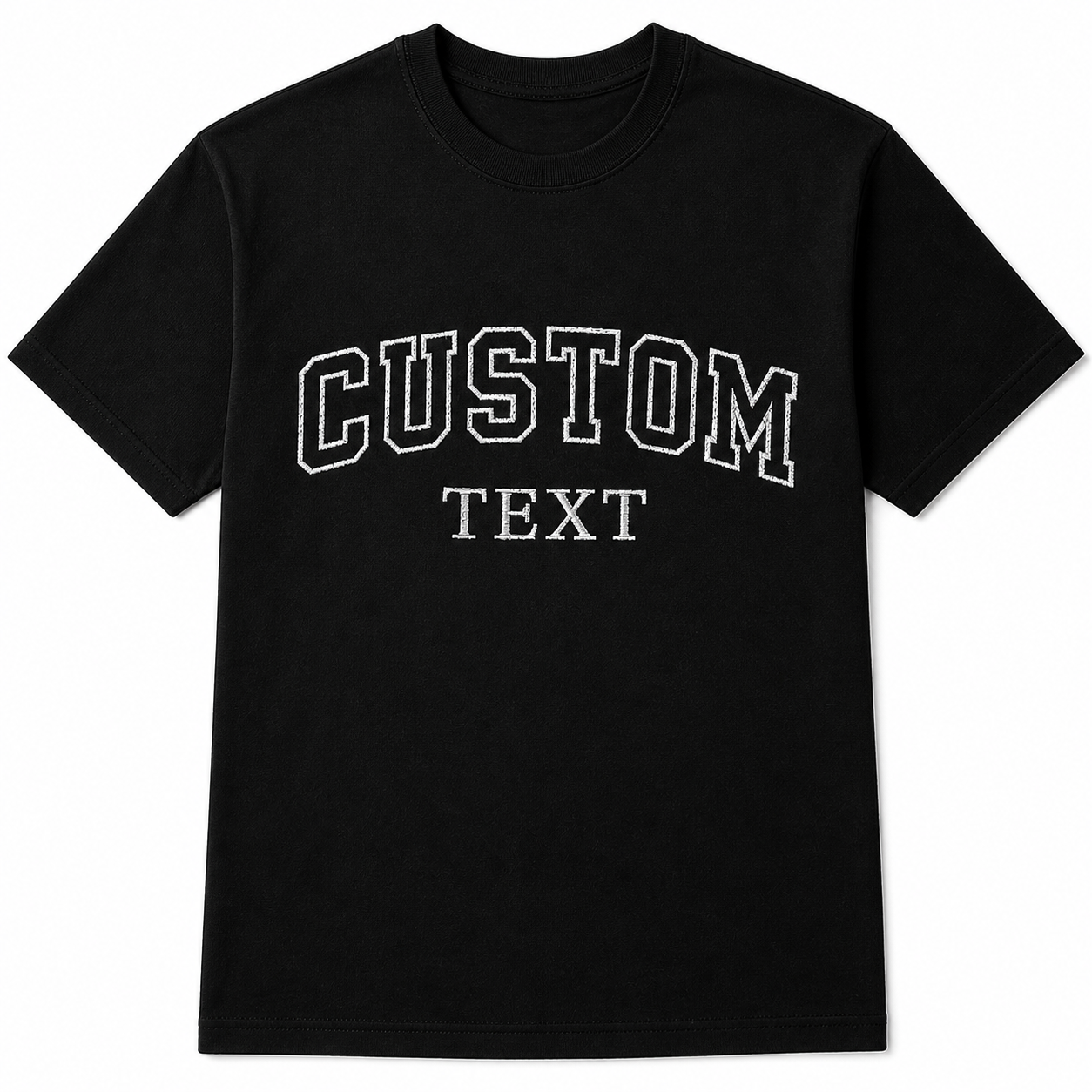 Custom Embroidered Unisex T-Shirt, Add Your Custom Text Name in Different Font Styles, Pure Cotton, Premium Embroidery Stitching, Random Text & Phrases, Minimal Chest Embroidery, Gift Apparel