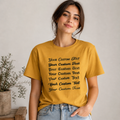 Customized Embroidered Unisex T-Shirt, Add Your Custom Text Name in Different Font Styles, Pure Cotton, Premium Embroidery Stitching, Random Text & Phrases, Minimal Chest Embroidery, Gift Apparel
