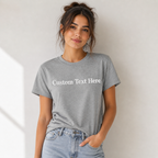 Personalized Embroidered Unisex T-Shirt, Add Your Custom Text Name, Pure Cotton, Design Your Random Text in Full Embroidery, Short Sleeve Crewneck T-Shirts, Regular Fit Apparel, Gift for Him/Her