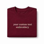 Custom Embroidered Unisex T-Shirt, Personalized Tee, Choose Phrase, Font and Embroidery Color for Any Occasion, Regular Fit, Embroidery Apparel for Men & Women, Add Your Custom Text Name, Pure Cotton