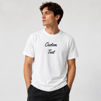 Customized Crewneck T-Shirt with Embroidery Text, Company Name, Personalized 100% Cotton Half Sleeve Unisex Tshirt, Regular Fit, Embroidery Gift Apparel, Add Your Custom Text Name, Different Placements for Text