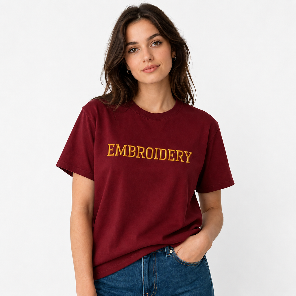 Personalized Embroidery T-Shirt for Men & Women, Custom Name/Text Cotton Unisex Tee, Unique Gift, Premium Cotton, Gift for Him/Her, Minimalist Customized Text Short Sleeve Crewneck T-shirts