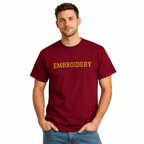 Personalized Embroidery T-Shirt for Men & Women, Custom Name/Text Cotton Unisex Tee, Unique Gift, Premium Cotton, Gift for Him/Her, Minimalist Customized Text Short Sleeve Crewneck T-shirts