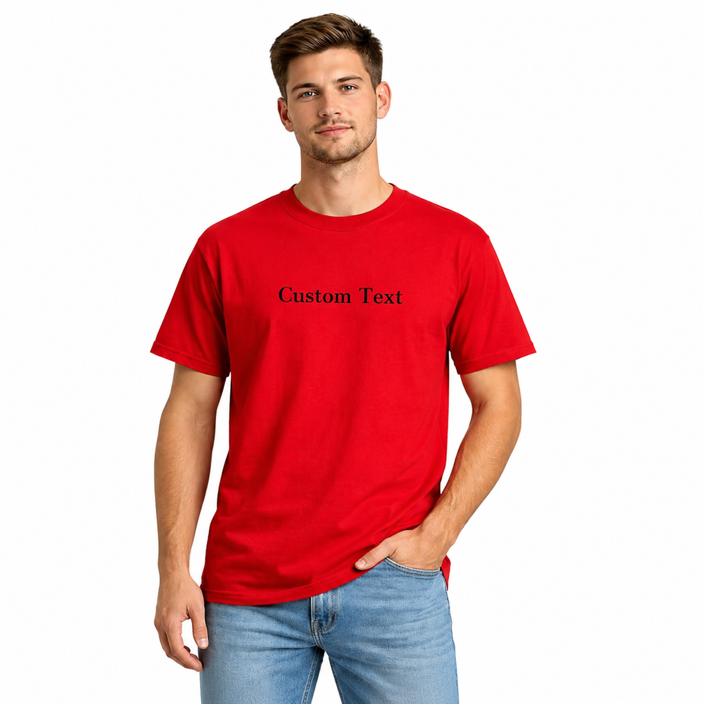 Custom Embroidered T-Shirt , Personalized Text Pure Cotton Tee, Custom Unisex Shirt for Gifts & Groups, Make Your Own Tee