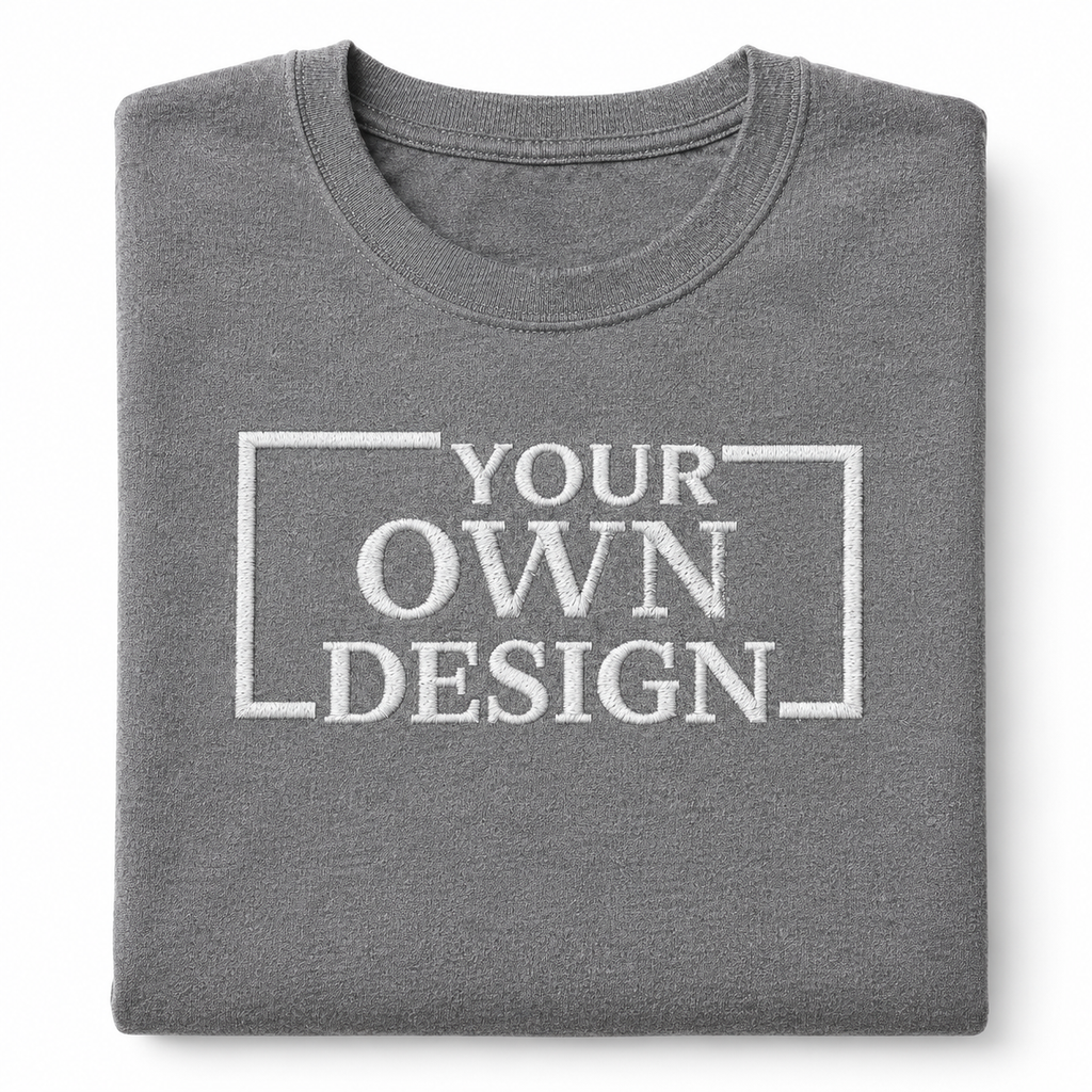 Personalized Embroidery Unisex T-Shirt, Minimal Chest Logo Custom Tee, Different Placement for Text & Logo, Design Your Tee, Design Your Random Text in Full Embroidery, Casual Wear, Pure Cotton